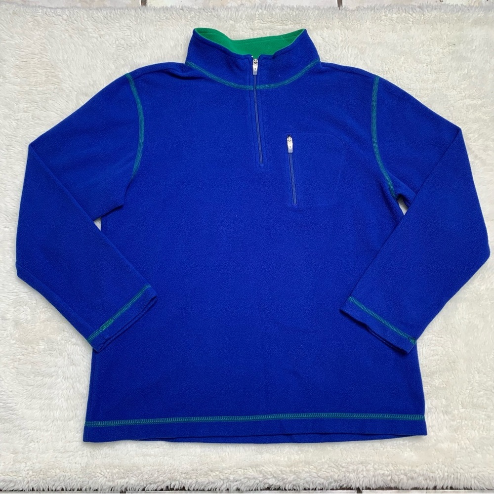 L.L. Bean 270302 Boy's Blue 1/4 Zip Up Pullover Fleece Baselayer Size M (10-12)